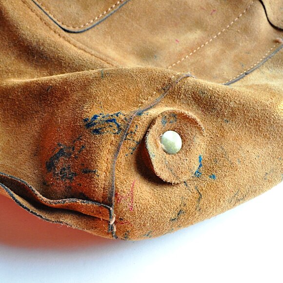 Patricia Nash Casape Burnished Cognac Suede Drawstring Backpack Boho Western L - Picture 15 of 16